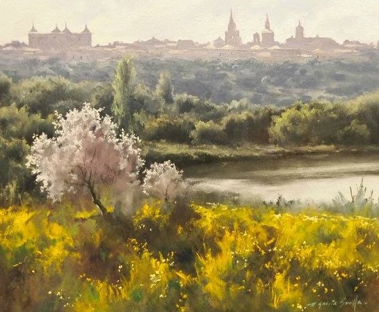 Primaveral en Toledo - Óleo sobre madera preparada - 18x25